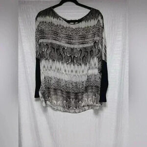 Lola  & Sofie Printed Long Sleeve Silk blouse. Size M